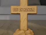 He Is Risen Easter Cross STL 3D Print Model-1