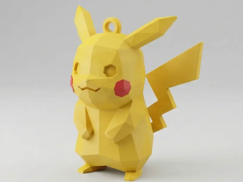 Low Poly Pikachu Keychain | #04