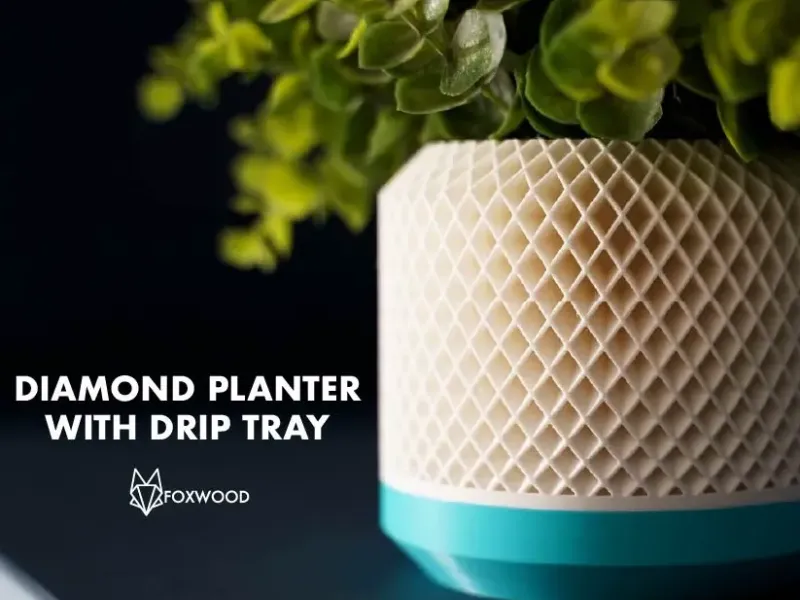 Pot à fleurs diamant avec soucoupe