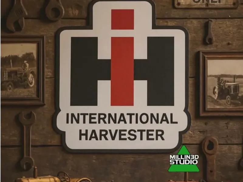 International Harvester Tractor Sign logo