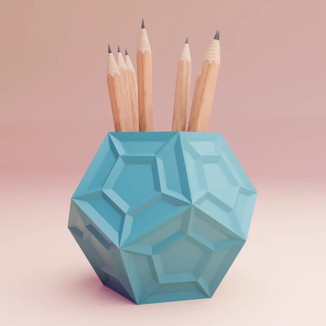 cool dodecahedron pencil holder idea