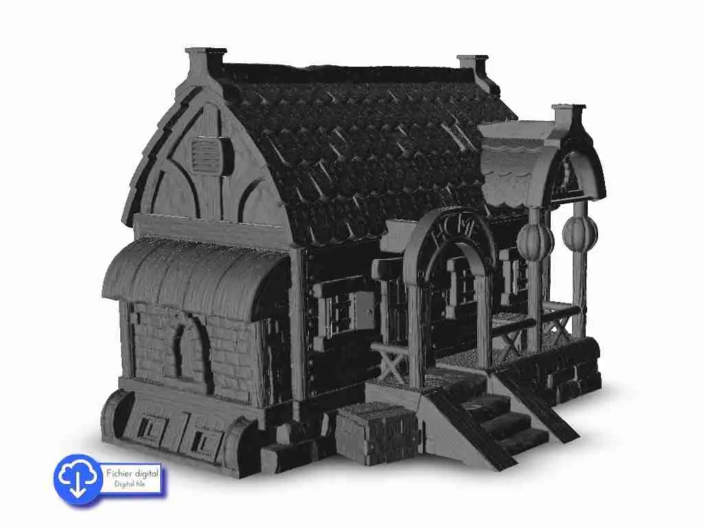 Casa medieval 4 - miniaturas warhammer 40k 40000 terreno sc