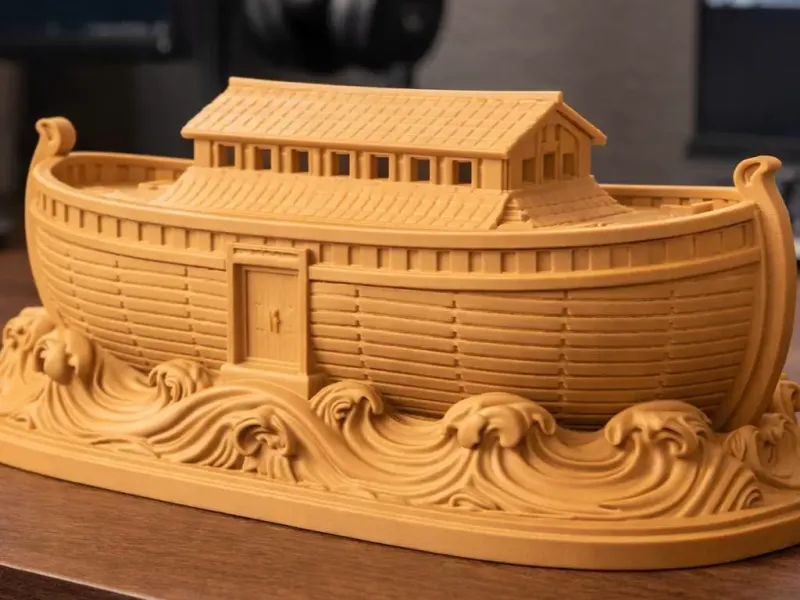 🌊 Arca de Noé – Estatua de colección Fe y Diluvio (Imprimible en 3D