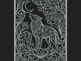 Wolf With Moon Art Nouveau Decorative Panel SVG STL CNC Wall-4
