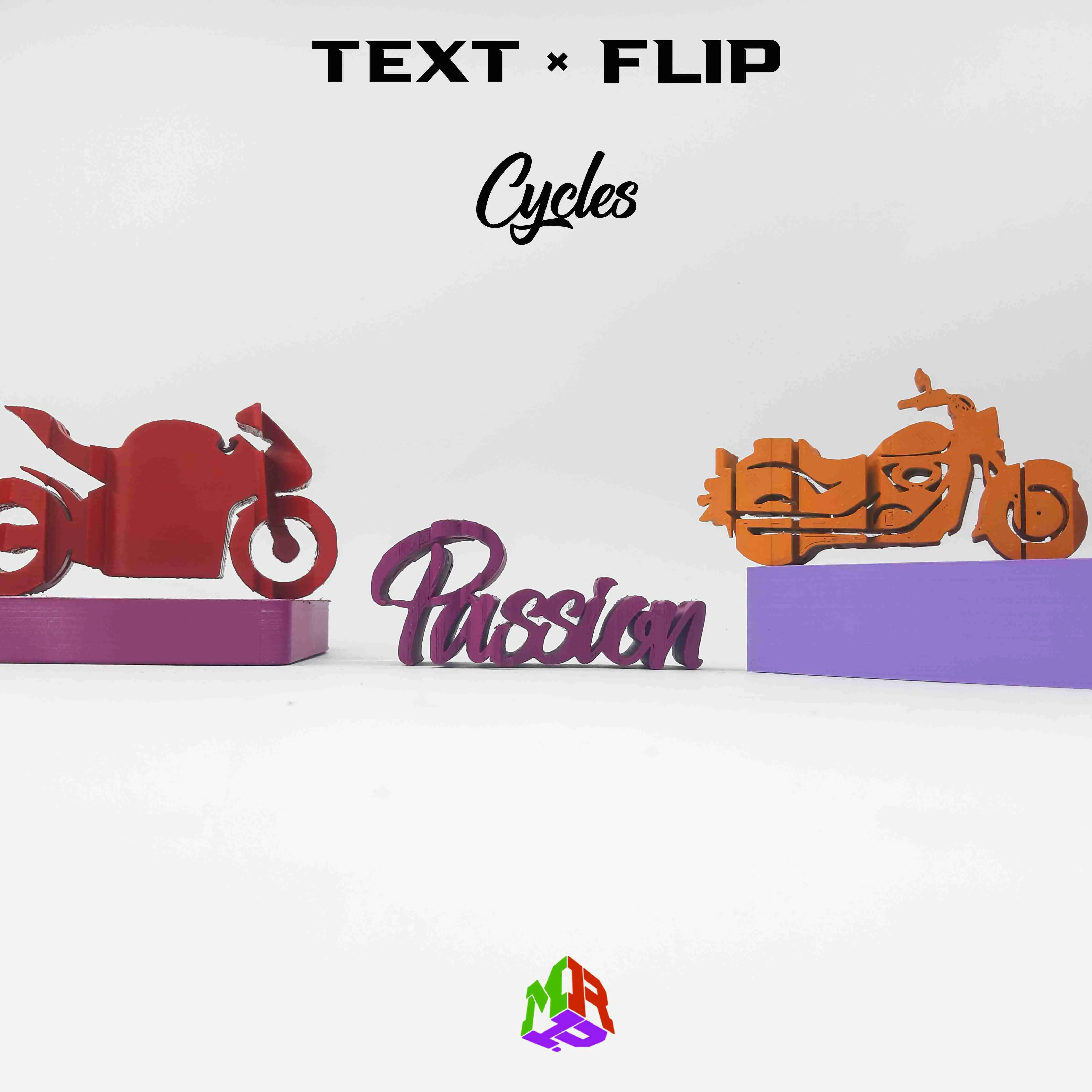 Text Flip - Rider (8 STLs)