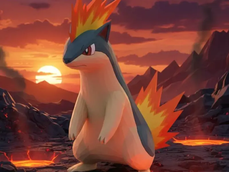 #0156 Quilava – Low Poly Pokémon