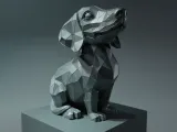 Low Poly Dog Statue-1
