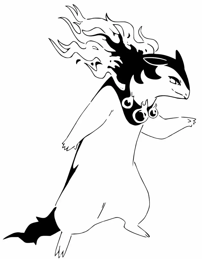 Hisuian Typhlosion stencil