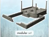 Modular wall set with ruined altar with columns (2) - miniat-0