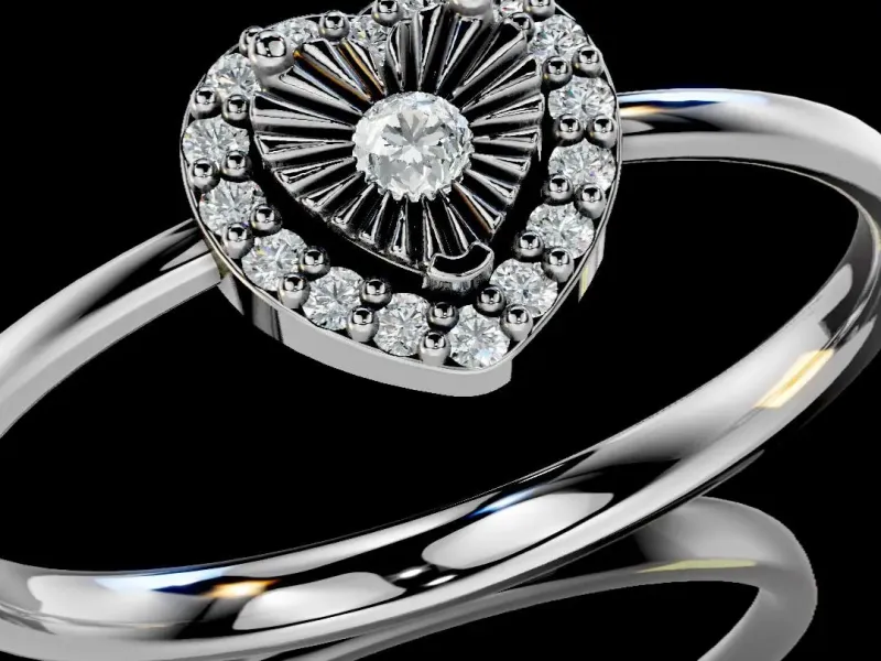 Heart Miracle Plate Setting Halo Ring