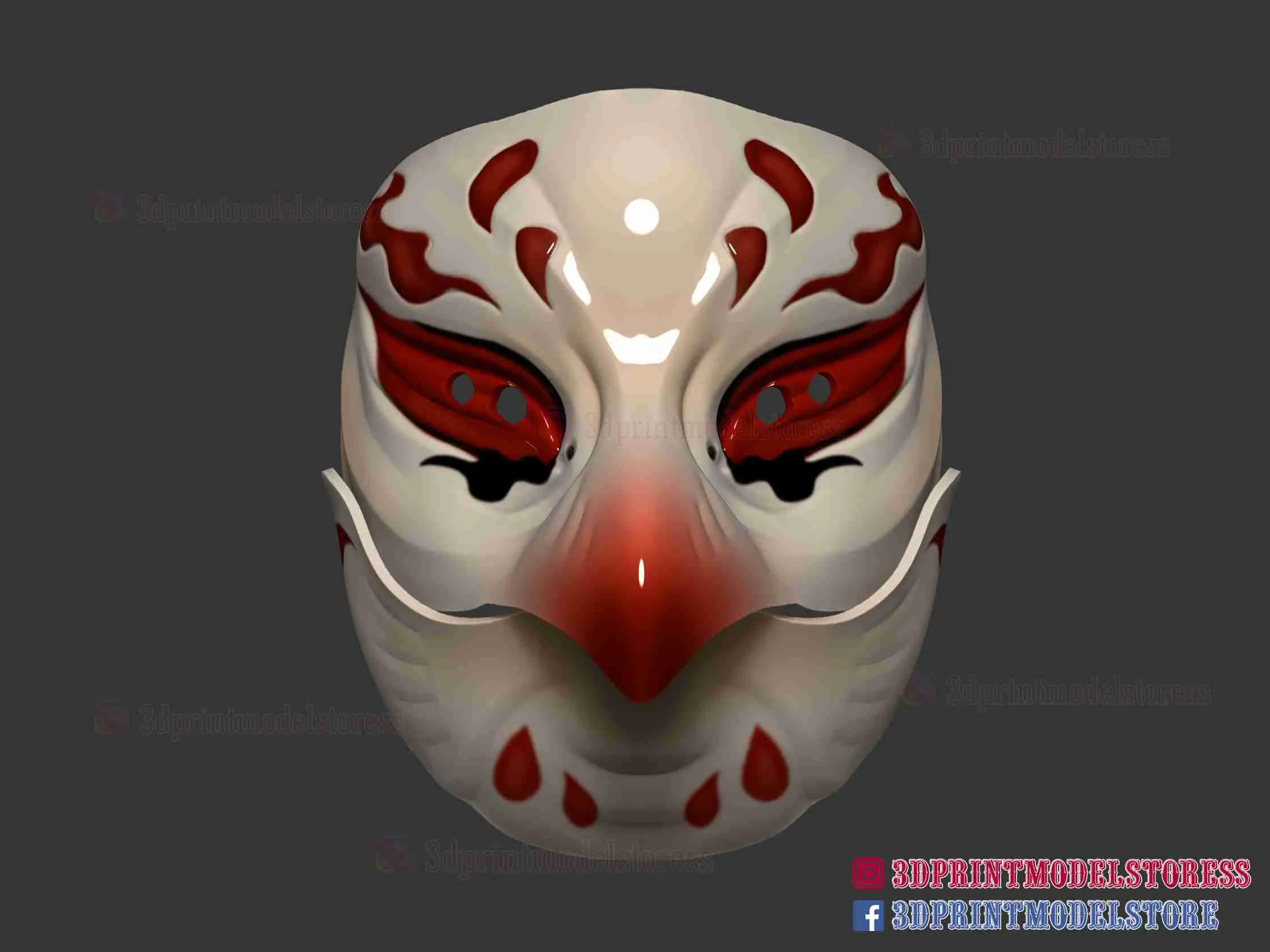 Japanese Kitsune Oni Samurai Bird Mask | 3D models download