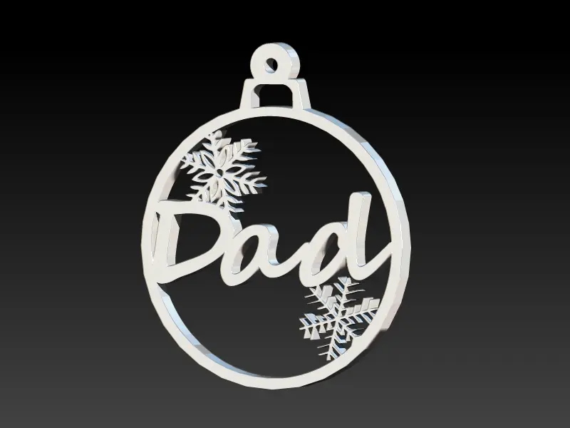 DAD christmas bauble 2d