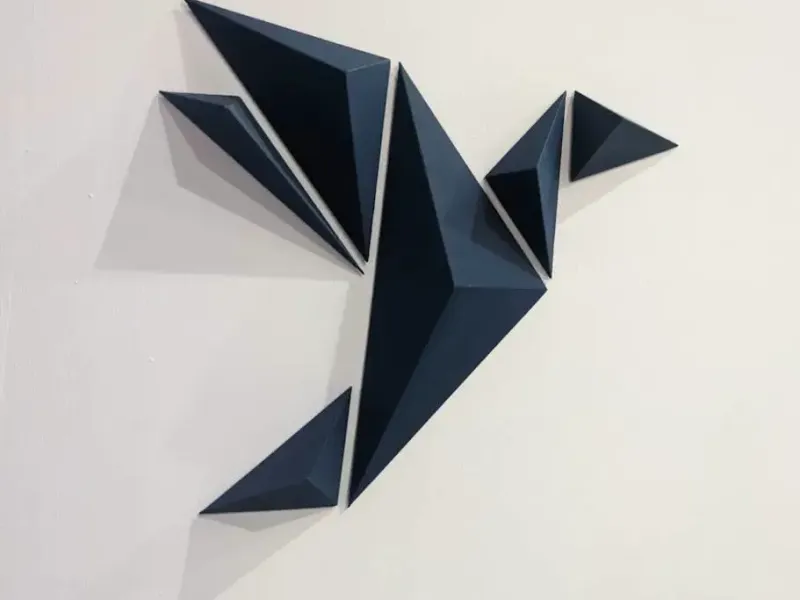 Origami Kraan Geometrisch Wandbord