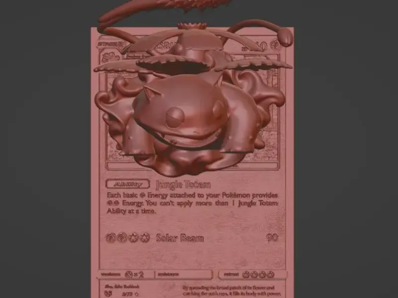 Venusaur 3D / 4D Card - Custom 3D Printing File - Pokemon