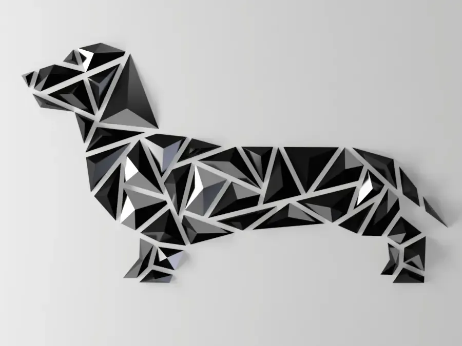 Geometric dog wall art - “Dachshund”
