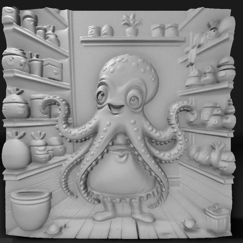 octopus working at the store