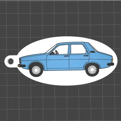 Renault 12 Vintage Classic Car Keychain