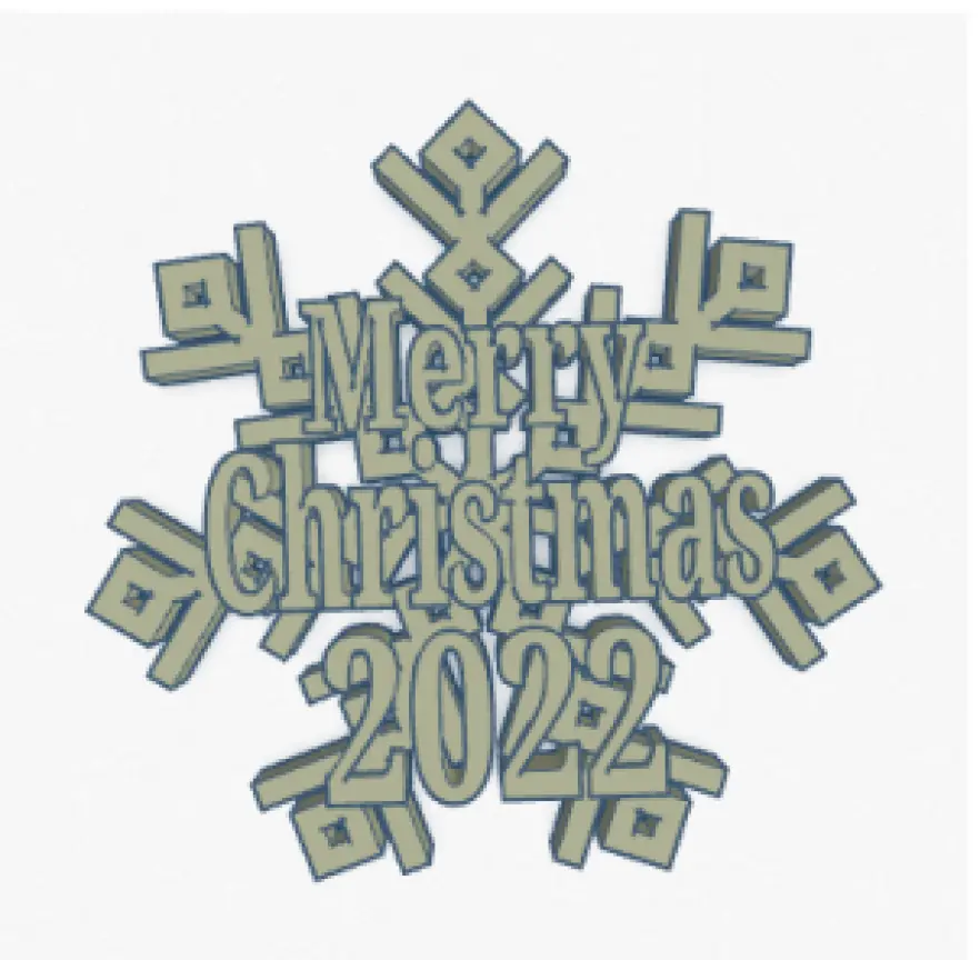 Snowflake Merry Christmas 2022 Ornament