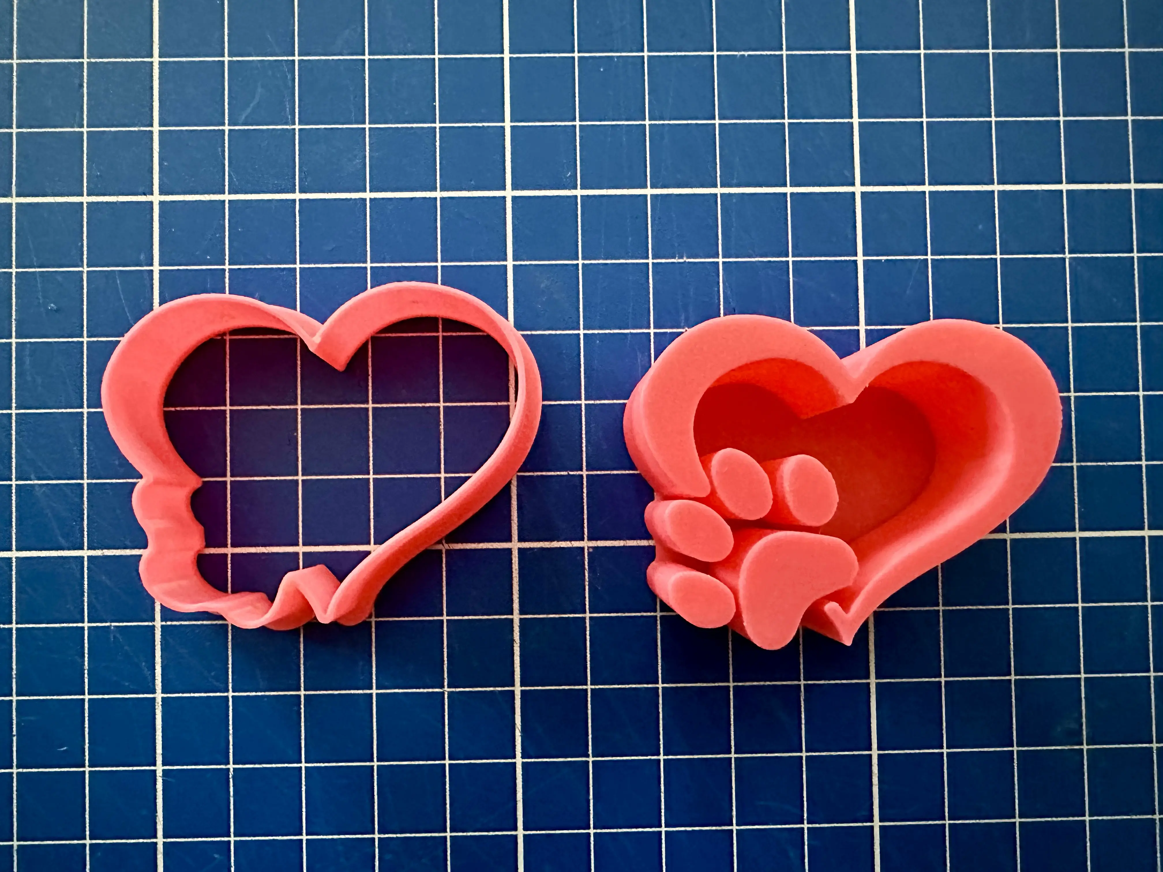Cookie cutter heart with dog paw