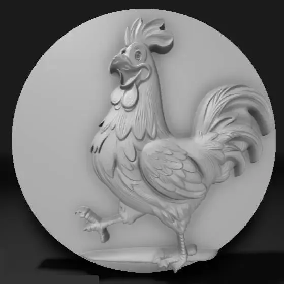 smiling cartoon rooster,