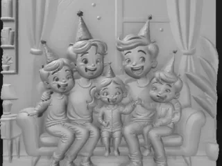 Family celebrating New Year