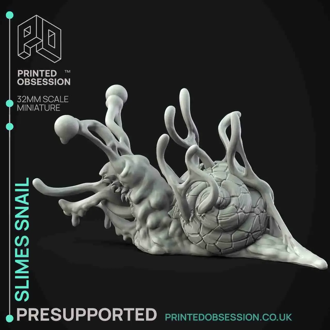 Slime Snail - Slime Creature - PRESUPPORTED - 32mm Scale