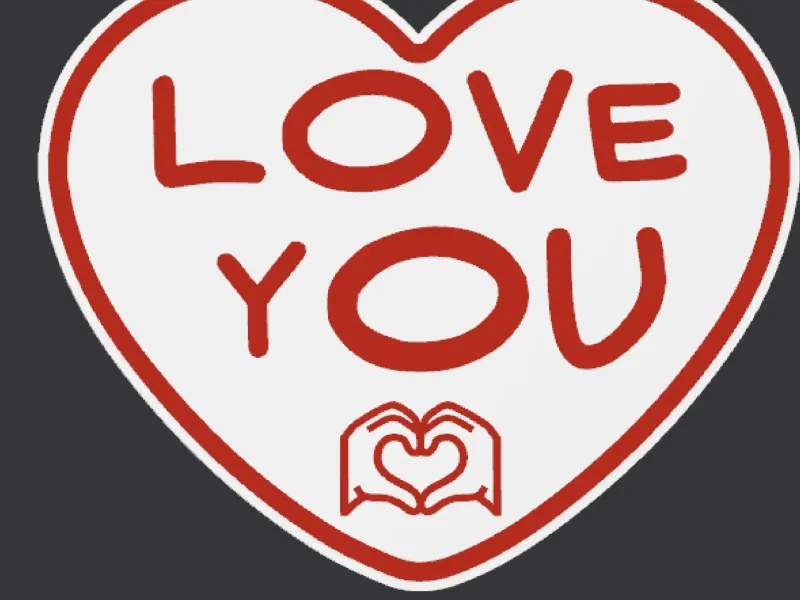 Valentines Heart "love You"