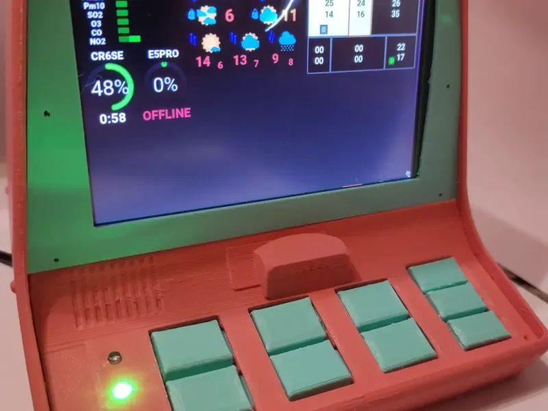 علبة سطح المكتب لـ Raspberry Pi مع مؤشرات LED وأزرار