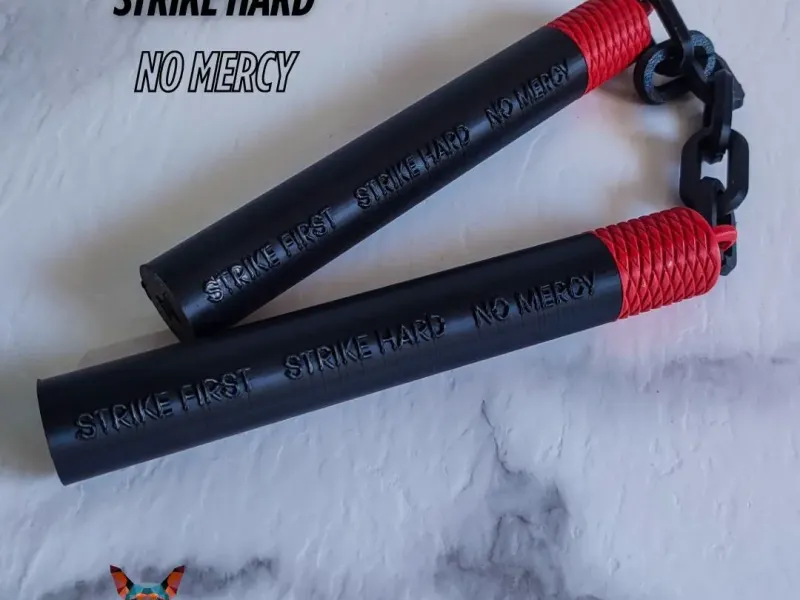 Nunchaku & Displayständer im Cobra Kai Stil