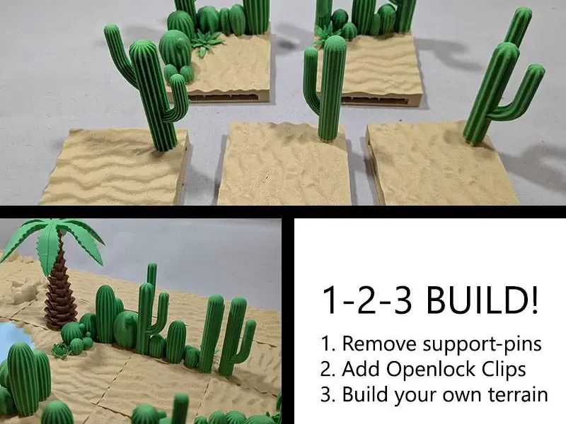 Desert tiles - sand tile with tall cacti