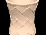 Simple Vase with a Wood like Herringbone Design -1