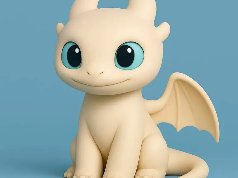 Light Fury Dragon Figure