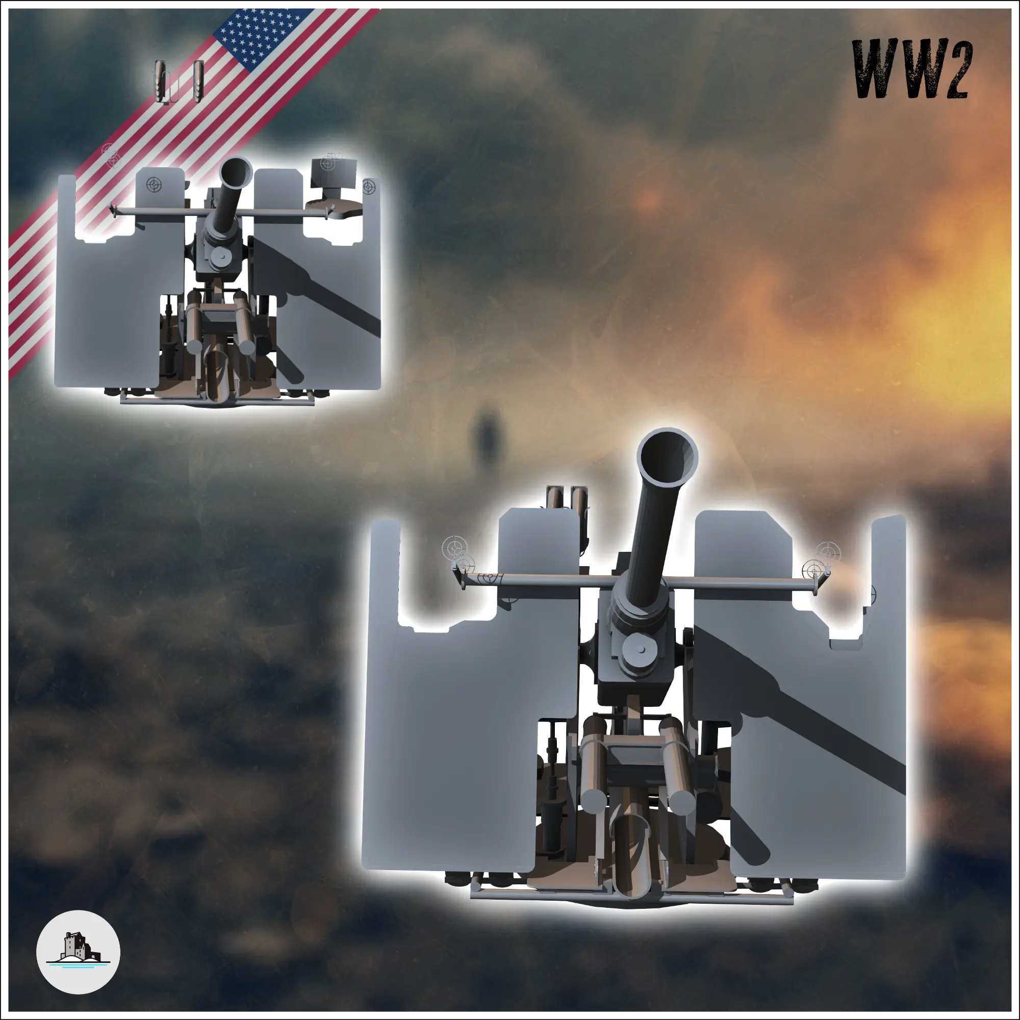 Bofors 40 mm L60 AA anti-air canon (1) - miniatures warhamme | 3D ...