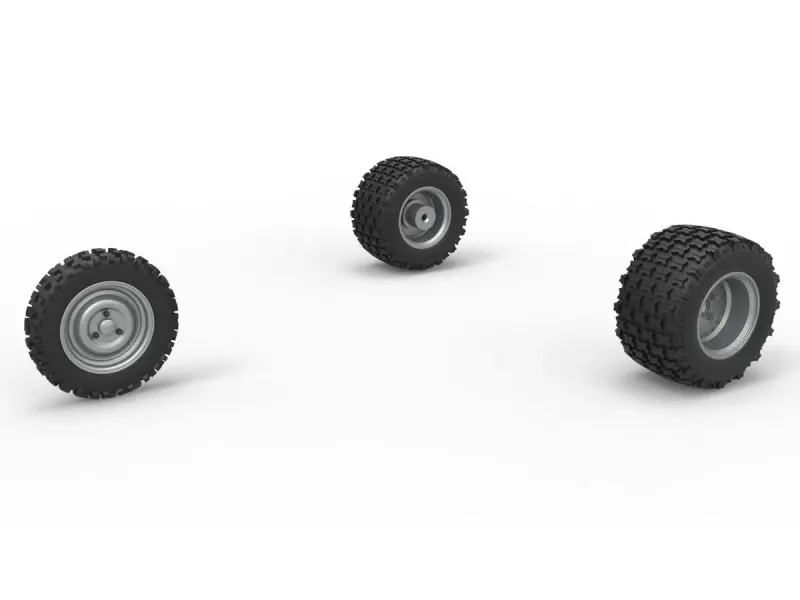 Wheel Set of Ape car proto for dirt Scale 1:25