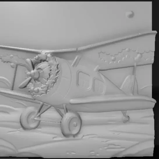 Vintage Christmas airplanes with holly garlands