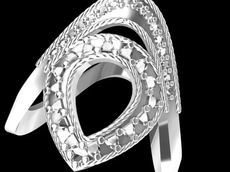 Designer Shank Diamond Engagement Ring