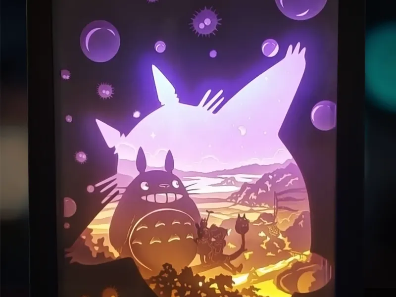 caja de luz totoro (shadowbox)