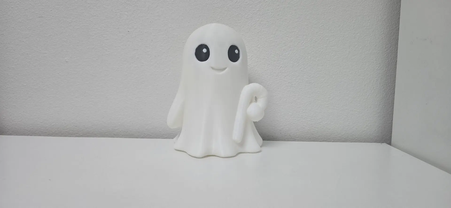 Friendly Ghost with Candy Cane Holiday Figure
