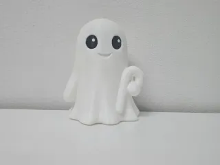 Friendly Ghost with Candy Cane Holiday Figure