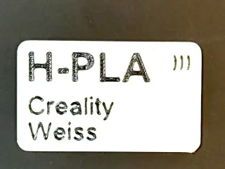 Filament sample and label / Filamentmuster und -Label