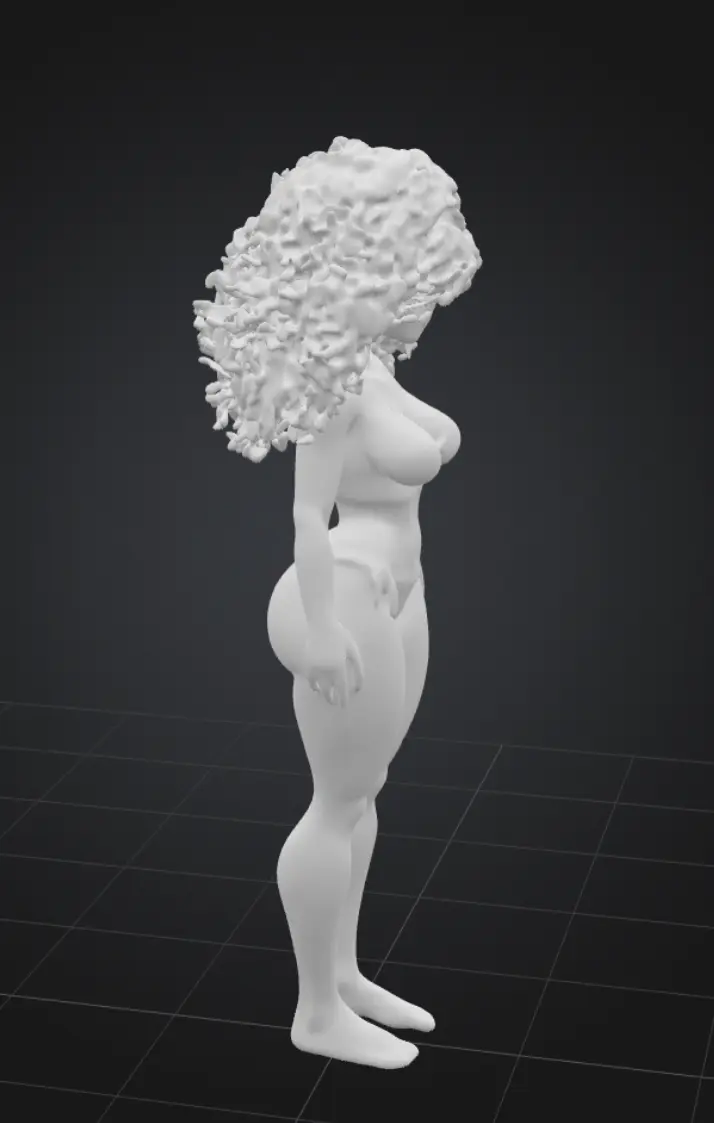 Curly haired Waifu Curvy babe