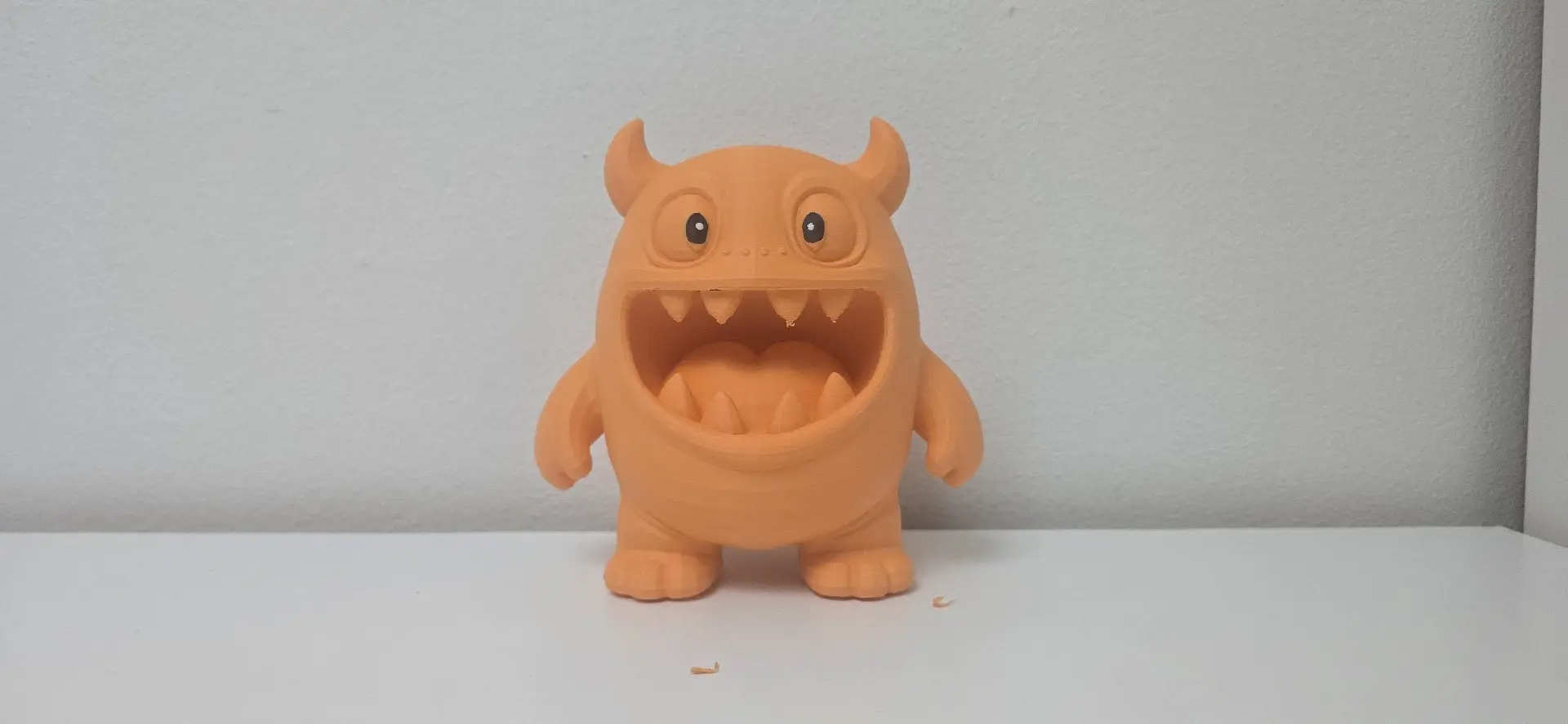 Open Mouth Monster Horned Christmas Figure