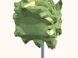 Low Poly Wolf Head Sculpture – 3D Print STL | Geometric Anim-2