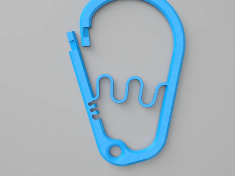 Carabiner, strong and functionable, print in place