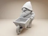 Chubby Garden Gnome with Wheelbarrow – 3D Printable Figurine-2