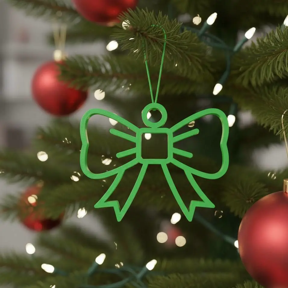 Minimalist Christmas Bow Outline Ornament