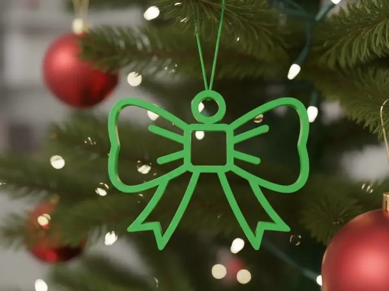 Minimalist Christmas Bow Outline Ornament