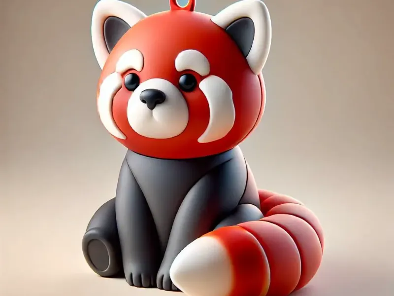 Llavero de panda rojo