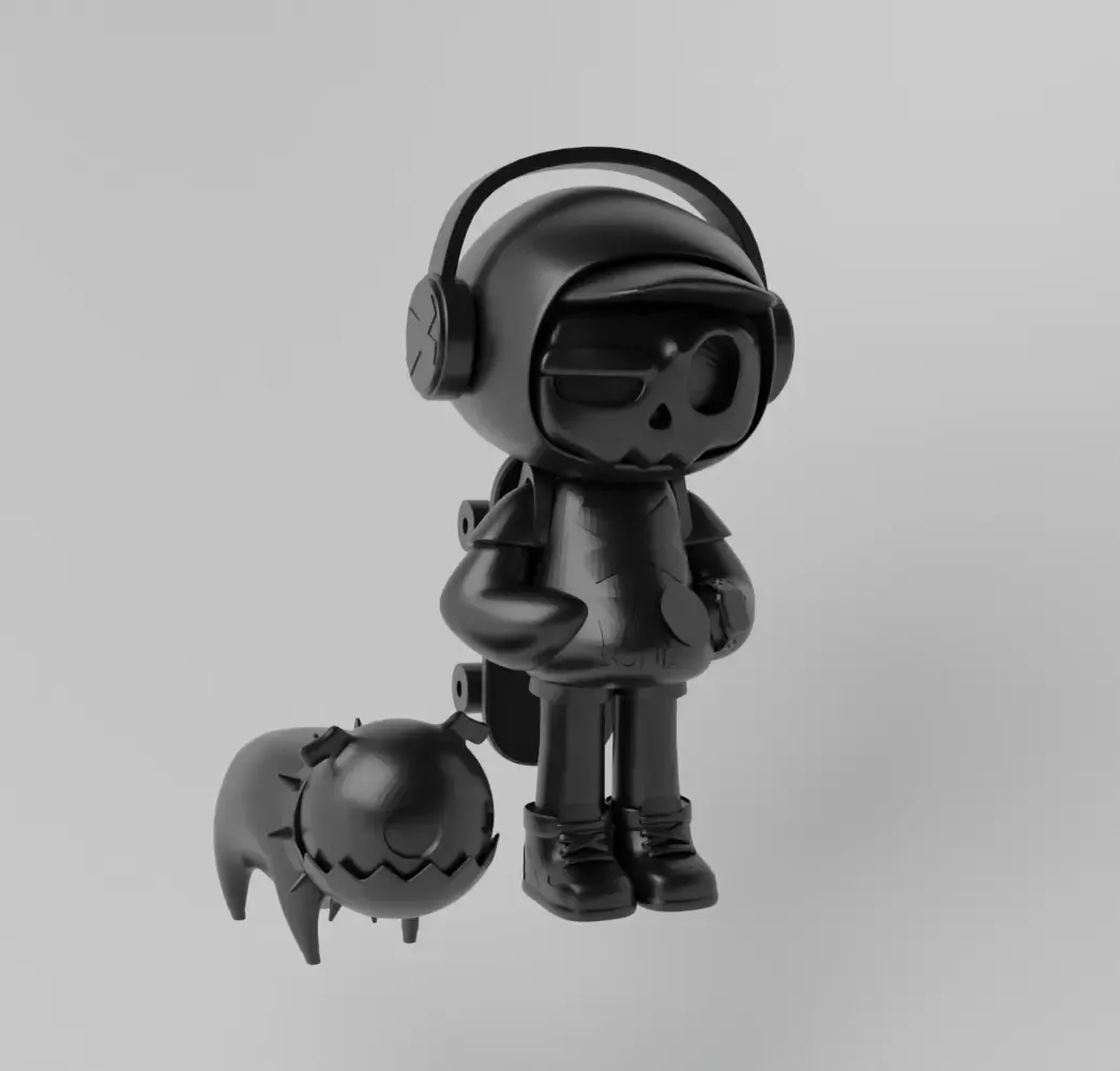 Mr. Bone Skate x Pupu Aliens Art Toy Fan Art
