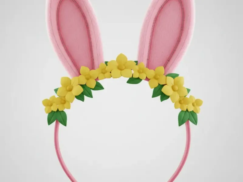 diadema conejo flores